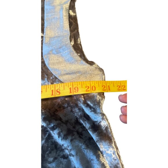 Diane Ness Art to Wear Crushed Velvet Sleeveless Baby Doll Dress Metallic Rose - Picture 5 of 6